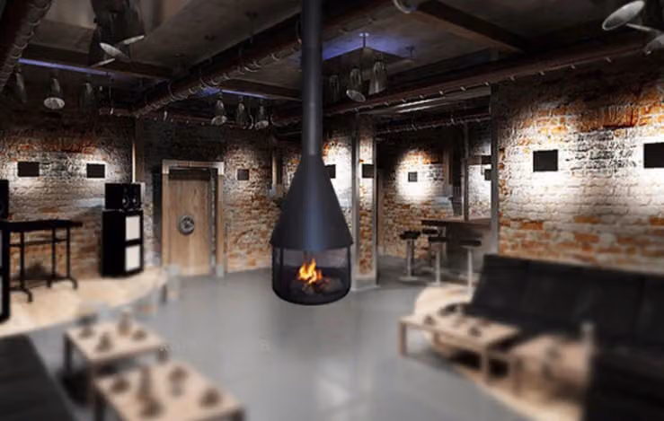 Камін центральний підвісний Loft