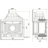 Камінна топка KAWMET W3 PB (16.7 kW) праве бокове скло — фото 2